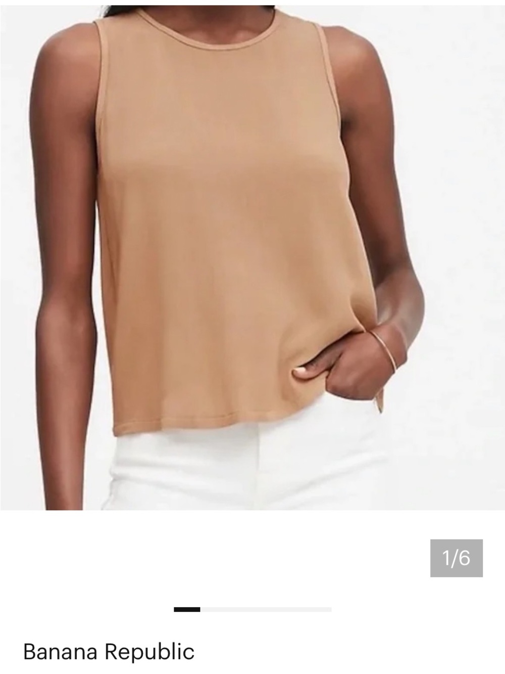 New! Banana Republic Cropped Button Back Tank Top in Afternoon Latte NWT